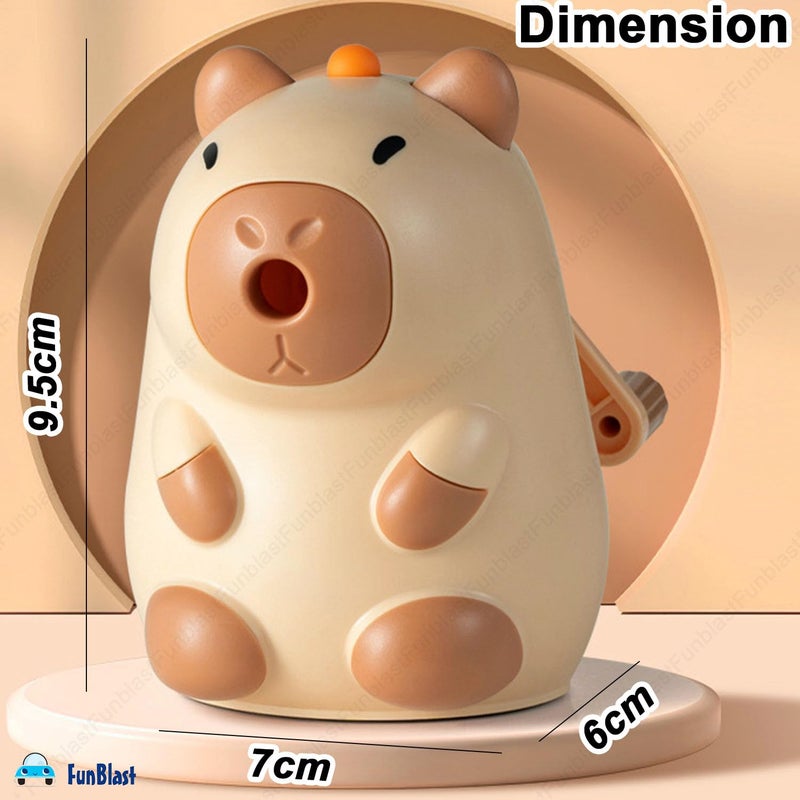 FunBlast FunBlast Sharpener for Kids - Capybara Pencil Sharpener, Table Sharpener Machine, Manual Sharpeners, Birthday Return Gift, Sharpeners for School and Office (Beige) - Image 2