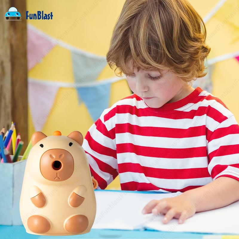 FunBlast FunBlast Sharpener for Kids - Capybara Pencil Sharpener, Table Sharpener Machine, Manual Sharpeners, Birthday Return Gift, Sharpeners for School and Office (Beige) - Image 4