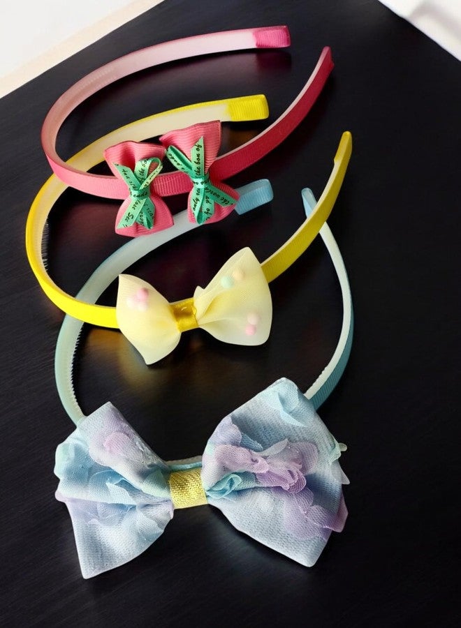 MPK PERFECT Bow Hairband Shiny Bow Knot Teeth Plastic Hairband for Girls Hair Band Stylish Hair Accessories for Women & Girls (Pack of 6 Pcs, Random Designs) - Image 5