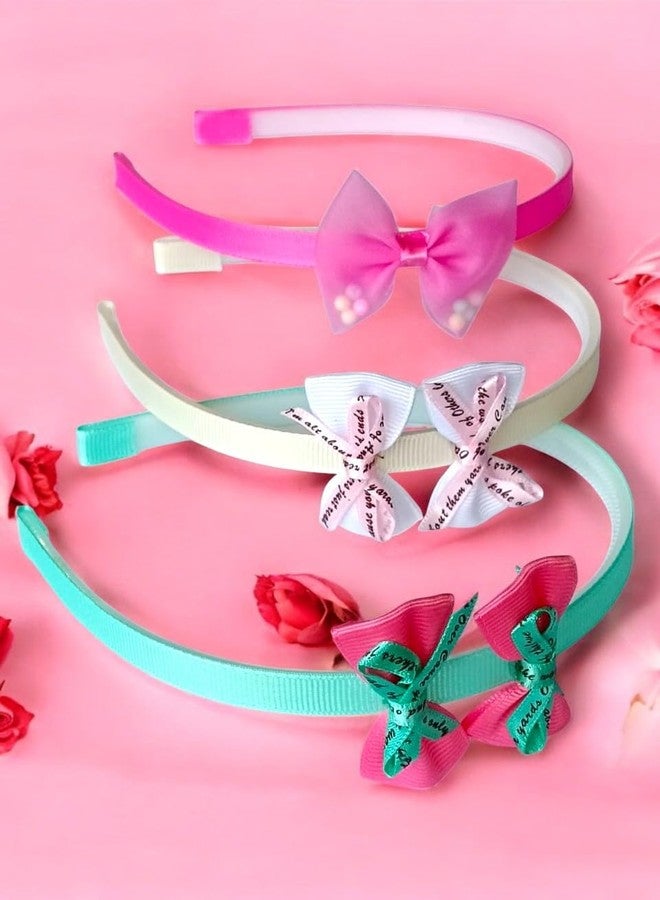 MPK PERFECT Bow Hairband Shiny Bow Knot Teeth Plastic Hairband for Girls Hair Band Stylish Hair Accessories for Women & Girls (Pack of 6 Pcs, Random Designs) - Image 4