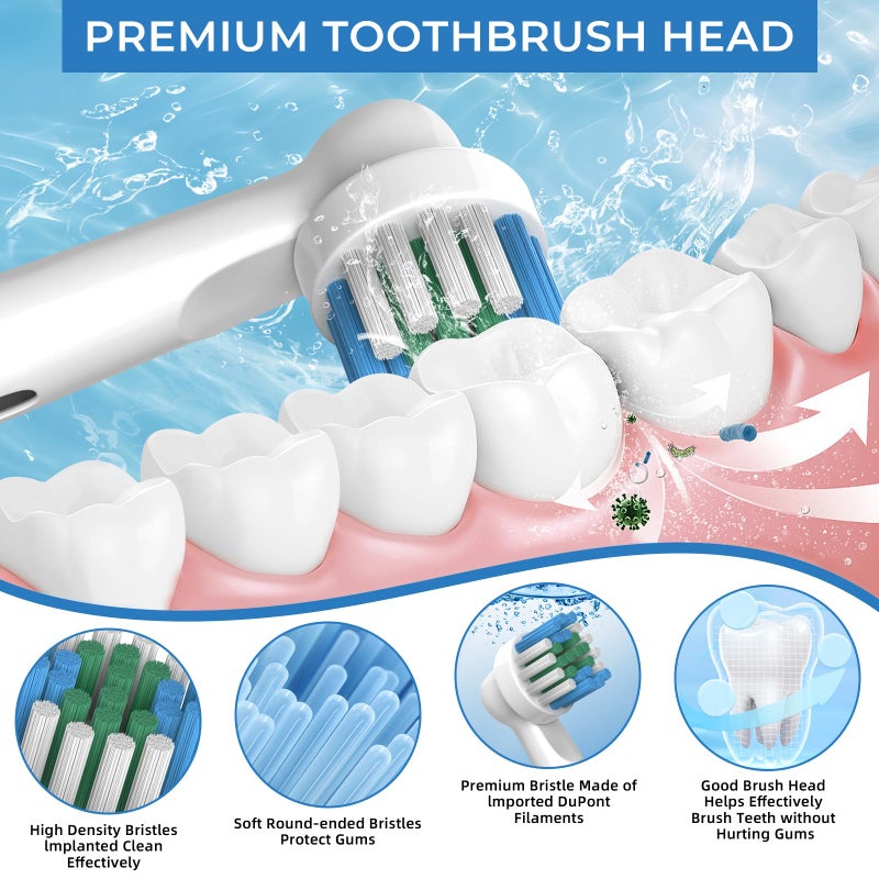 FIRIK Toothbrush Replacement Heads, Compatible with Oral B Braun Replacement Brush Heads, 12 Pcs Professional Electric Brush Heads for Oral B Replacement Heads Refill, White - Image 5