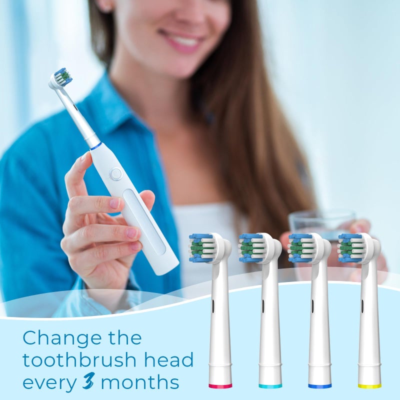FIRIK Toothbrush Replacement Heads, Compatible with Oral B Braun Replacement Brush Heads, 12 Pcs Professional Electric Brush Heads for Oral B Replacement Heads Refill, White - Image 4