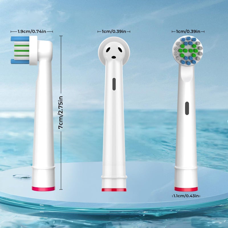 FIRIK Toothbrush Replacement Heads, Compatible with Oral B Braun Replacement Brush Heads, 12 Pcs Professional Electric Brush Heads for Oral B Replacement Heads Refill, White - Image 2
