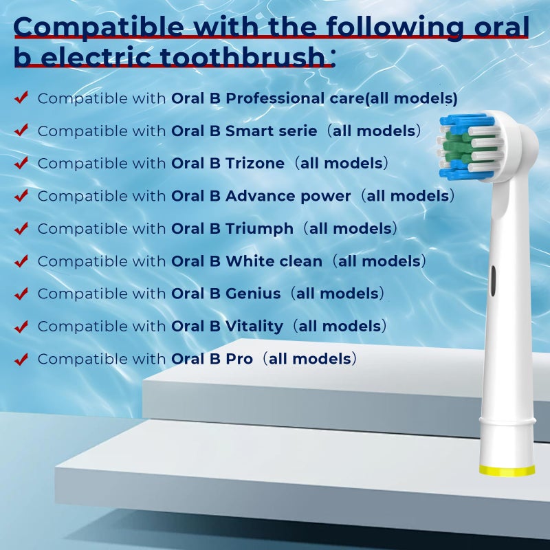 FIRIK Toothbrush Replacement Heads, Compatible with Oral B Braun Replacement Brush Heads, 12 Pcs Professional Electric Brush Heads for Oral B Replacement Heads Refill, White - Image 3