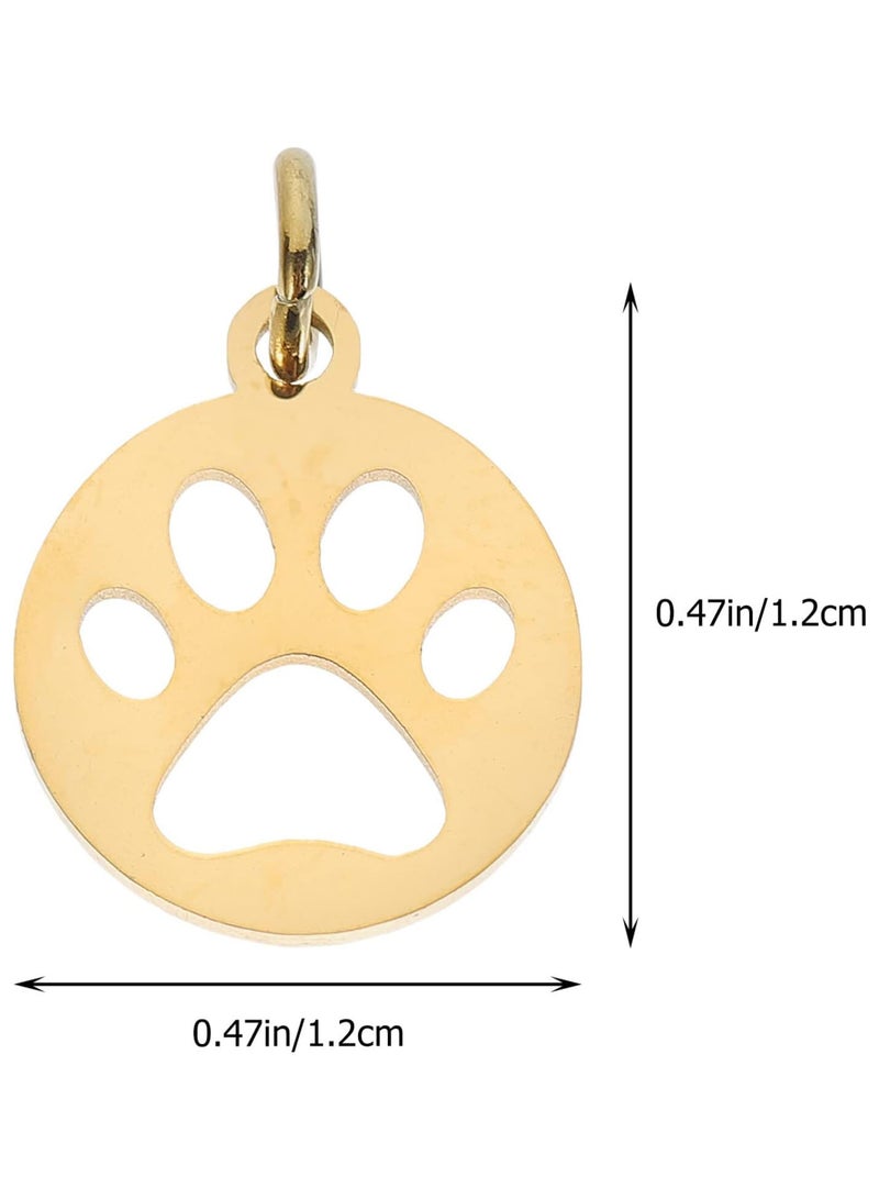 GGOOT 10pcs Dog Paw Pendant Metal Keychain Animal Keychains Charm Holder for Necklace Dog Paw Pendants DIY Pendants Dog Paw Charms Cat Claw Dog Claws Stainless Steel Dog Claws Golden - Image 5