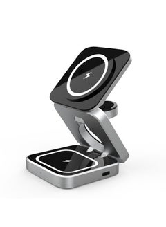 M MIAOYAN Three in one foldable charger | Perfect charger for fast charging of iPhone, AirPods, and Apple Watch. Compatible with MagSafe iPhone  - Image 1