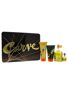 Liz Claiborne Liz Claiborne Curve 4 Pc. Gift Set (Cologne Spray + Mini + After Shave + Hair & Body Wash) for Men, 4.2 Fl Ounce 