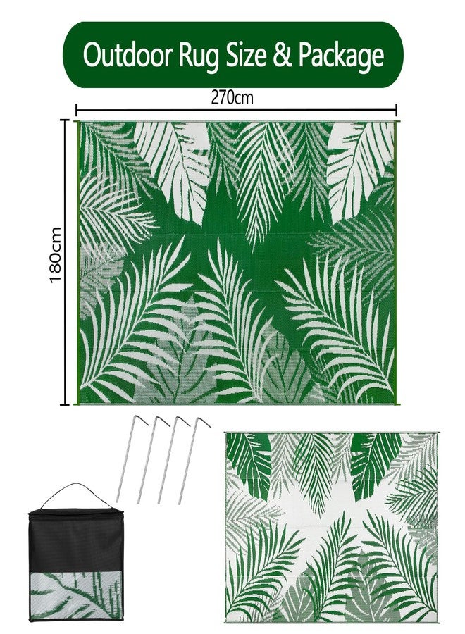 Cekene Outdoor Rugs 6’x9’ Waterproof Outdoor Patio Rug Green Reversible Mats Lightweight Plastic Straw Rug with Carry Bag Portable RV Camping Mat Modern Outdoor Area Rug for Patio Deck Picnic - Image 2