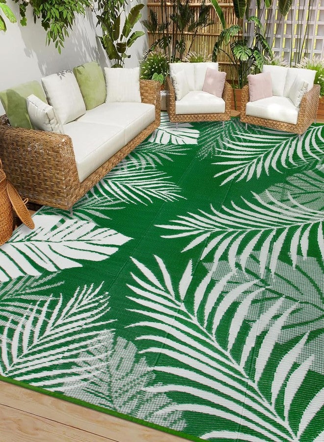 Cekene Outdoor Rugs 6’x9’ Waterproof Outdoor Patio Rug Green Reversible Mats Lightweight Plastic Straw Rug with Carry Bag Portable RV Camping Mat Modern Outdoor Area Rug for Patio Deck Picnic - Image 1