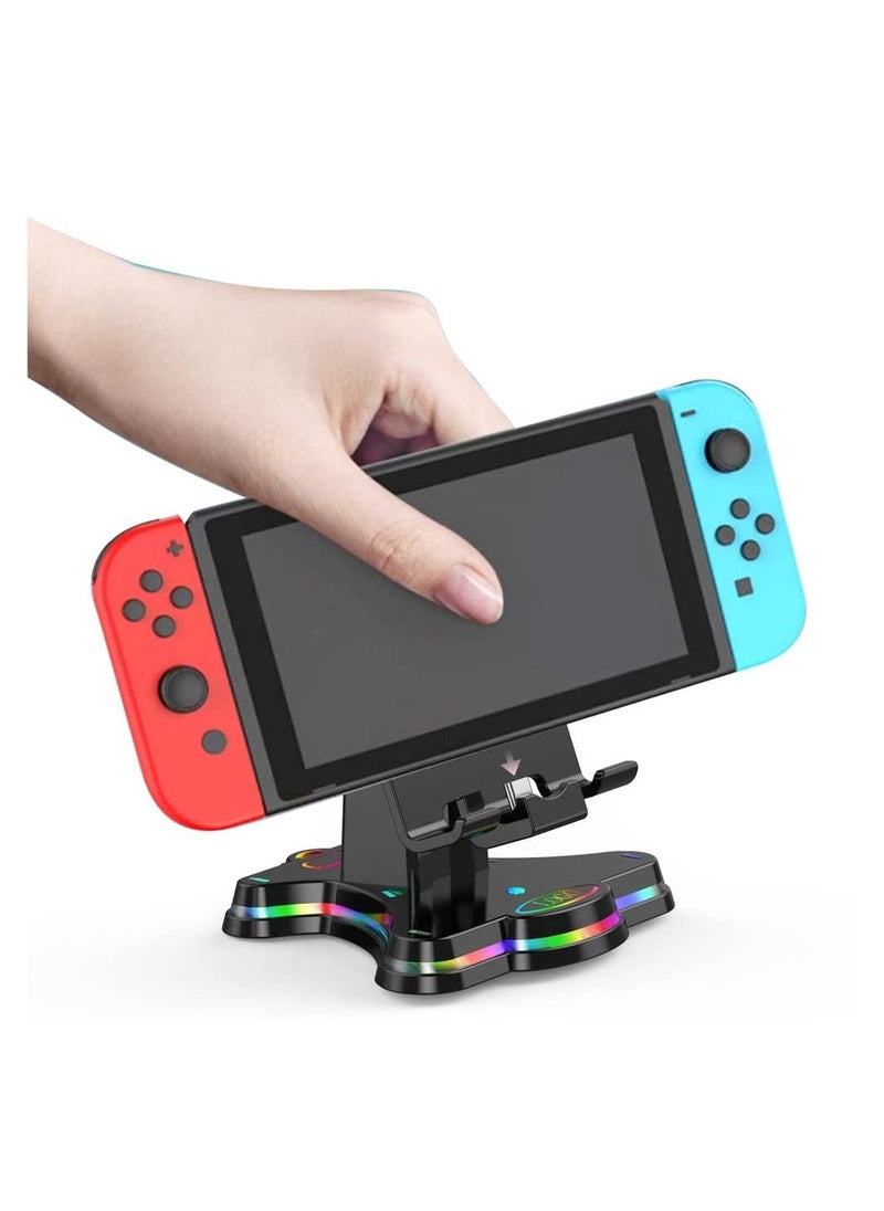 SYOSI - Fit for Switch Charger Stand, Compatible for Nintendo Switch Charging Dock Station Accessories Switch Lite/OLED Portable Djustable with USB Type-C Port Charger Dock Station for Plug and Play (Black) - Image 1