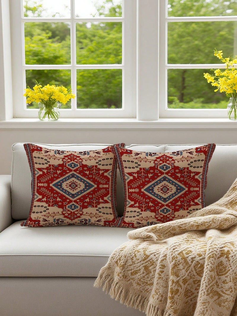 زينة رمضان طقم أغطية وسائد 2 قطع مقاس 45 × 45 سم بتصميم شرقي تقليدي - Image 1