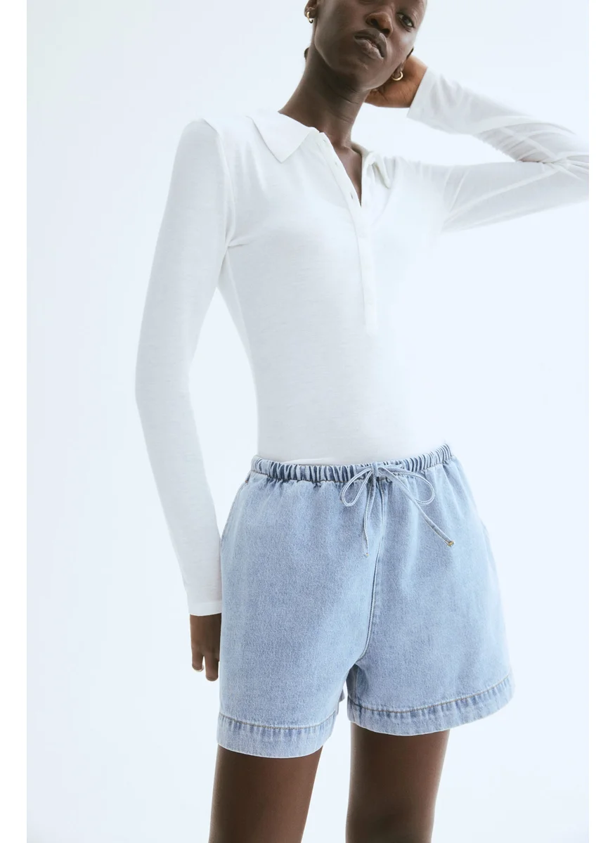 H&M Denim Drawstring Shorts