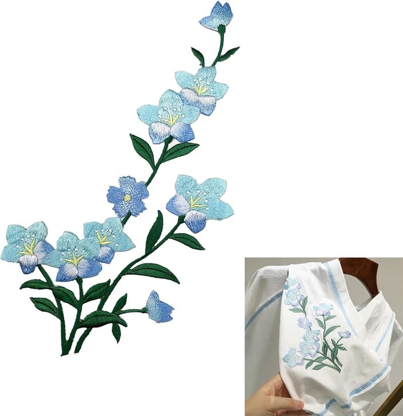 تطريز أزرق تطبيق لصقات حديدية على فساتين الزفاف والملابس والجينز والسترات والحقائب - Image 2