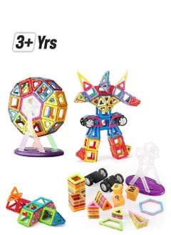 Arabest Magnetic Building Blocks, 97Pieces Magnetic Shapes, ABS Safety Plastic, Instruction Booklet Included, Construction Toys Educational Toys for Toddlers & Kids  - Image 1