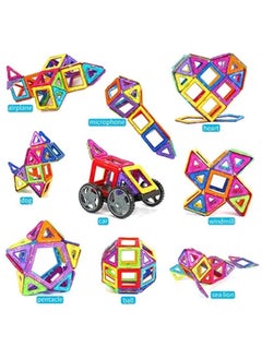 Arabest Magnetic Building Blocks, 97Pieces Magnetic Shapes, ABS Safety Plastic, Instruction Booklet Included, Construction Toys Educational Toys for Toddlers & Kids  - Image 2