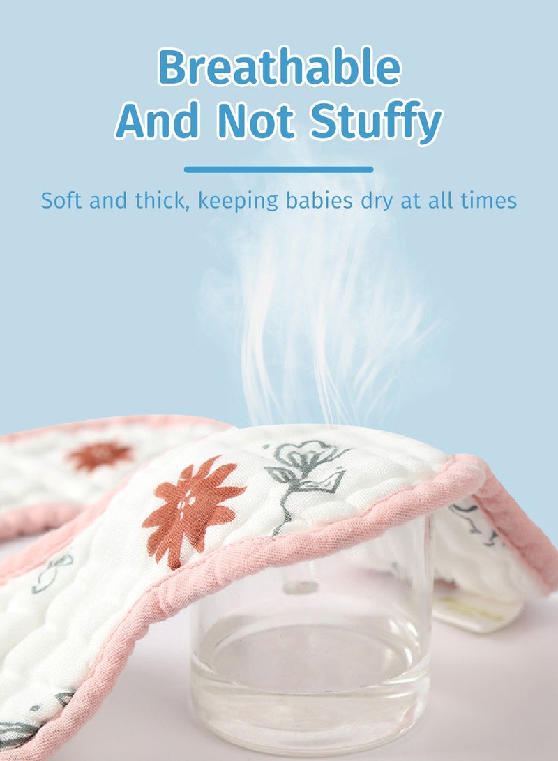 Moovant 8PCS Baby Petal Bibs, 360° Rotatable Absorbent Bibs, Pure Cotton Gauze Bibs, Suitable for 1-3 Years Old Infants and Young Children - Image 3