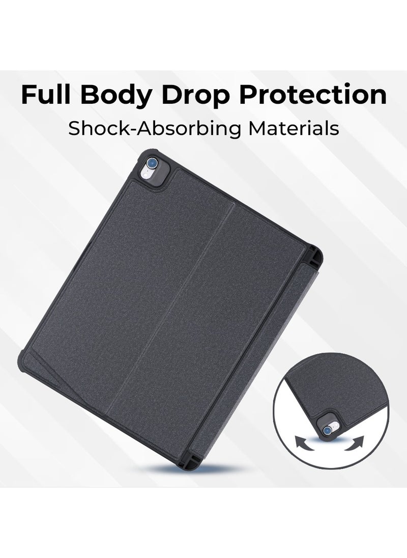 glassology - iPad 10.2/ Air 10.5 7th 8th 9th gen 2019/2020/2021 iPad Keyboard Folio Combo With Detachable Backlit Keyboard Trackpad And Smart Connector English And Arabic With Screen Protector In Elegant Black - Image 1