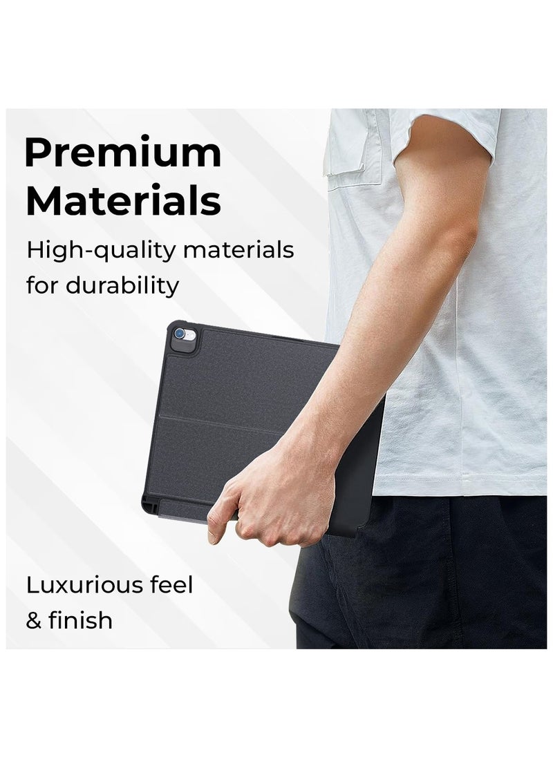 glassology - iPad 10.2/ Air 10.5 7th 8th 9th gen 2019/2020/2021 iPad Keyboard Folio Combo With Detachable Backlit Keyboard Trackpad And Smart Connector English And Arabic With Screen Protector In Elegant Black - Image 1