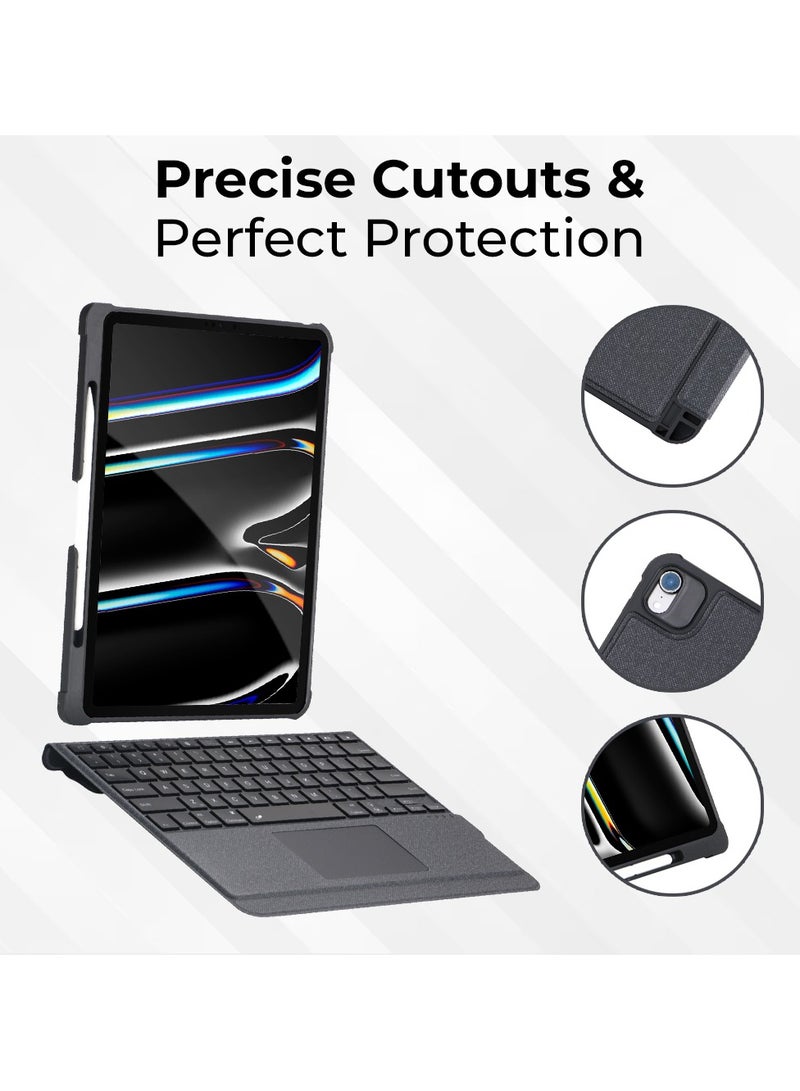 جلاسولوجي iPad 10.2 Air 10.5 7th 8th 9th gen 2019,2020,2021 iPad Keyboard Folio Combo With Detachable Backlit Keyboard Trackpad And Smart Connector With Screen Protector In Elegant Black - Image 4
