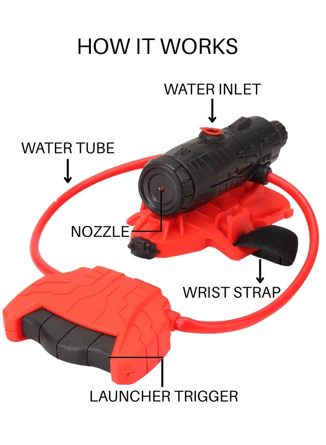 زَافِرَة قاذف ماء للمعصم على شكل سبايدر، لعبة إطلاق بعيدة المدى، هدية للأطفال ولأزياء التنكر - Image 3