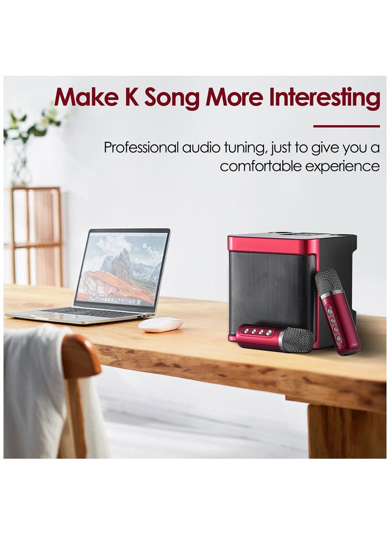 ELTRAZONE - Karaoke Machine with 2 Wireless Microphone,Portable Bluetooth Speaker with HD Sound PA System Support Echo and Vocal Cut,USB,SD, AUX Input for Party, Meeting, Wedding, Home and Outdoor - Image 1