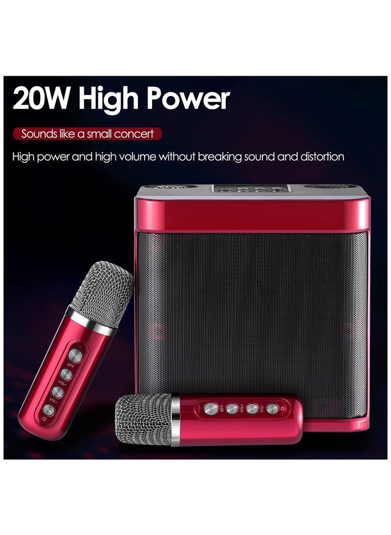 ELTRAZONE - Karaoke Machine with 2 Wireless Microphone,Portable Bluetooth Speaker with HD Sound PA System Support Echo and Vocal Cut,USB,SD, AUX Input for Party, Meeting, Wedding, Home and Outdoor - Image 1