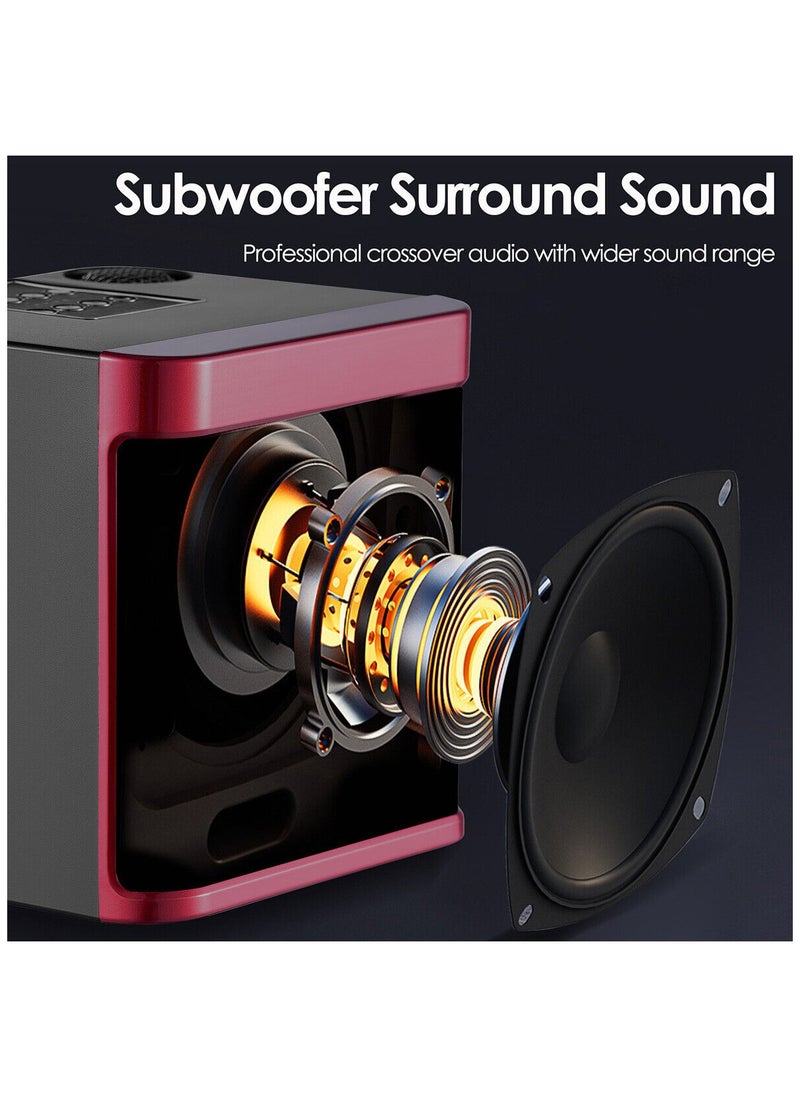 ELTRAZONE - Karaoke Machine with 2 Wireless Microphone,Portable Bluetooth Speaker with HD Sound PA System Support Echo and Vocal Cut,USB,SD, AUX Input for Party, Meeting, Wedding, Home and Outdoor - Image 1