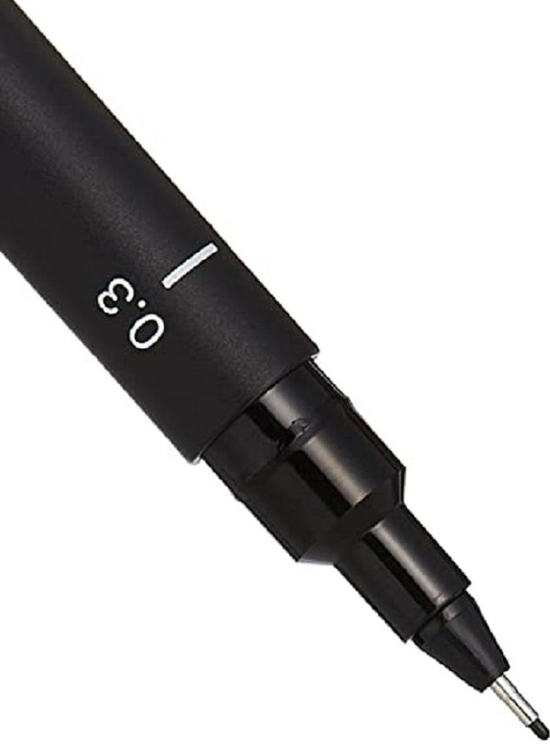 Uni Pin Sketching Drawing Pen Uni pin Fineliner Set of 6 pens Black 0.3 to 0.8mm - Image 2