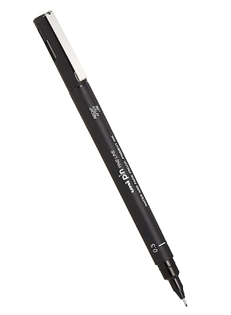 Uni Pin Sketching Drawing Pen Uni pin Fineliner Set of 6 pens Black 0.3 to 0.8mm - Image 3