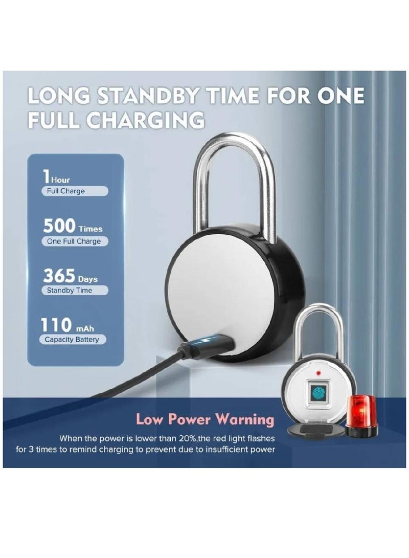 Arabest Round Type App Digital Biometric Smart Fingerprint Padlock With IP55 Waterproof Dustproof Keyless Unlock Home Security Protection - Image 3