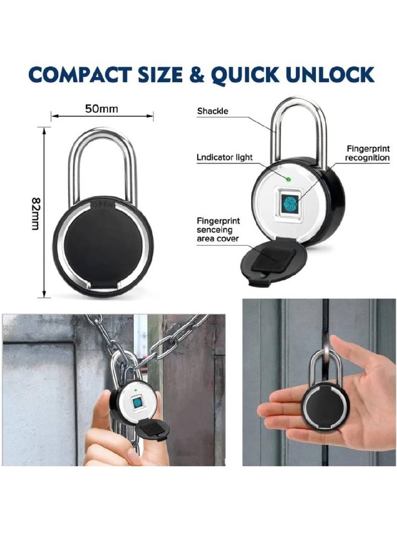 Arabest Round Type App Digital Biometric Smart Fingerprint Padlock With IP55 Waterproof Dustproof Keyless Unlock Home Security Protection - Image 4