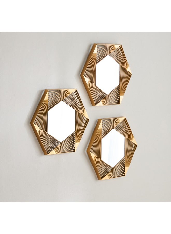 Home Box - مجموعة مرايا بريكلين 3 قطع 25 × 1.5 × 25 سم - Image 1