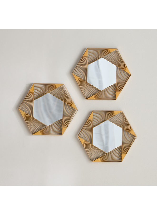 Home Box - مجموعة مرايا بريكلين 3 قطع 25 × 1.5 × 25 سم - Image 1