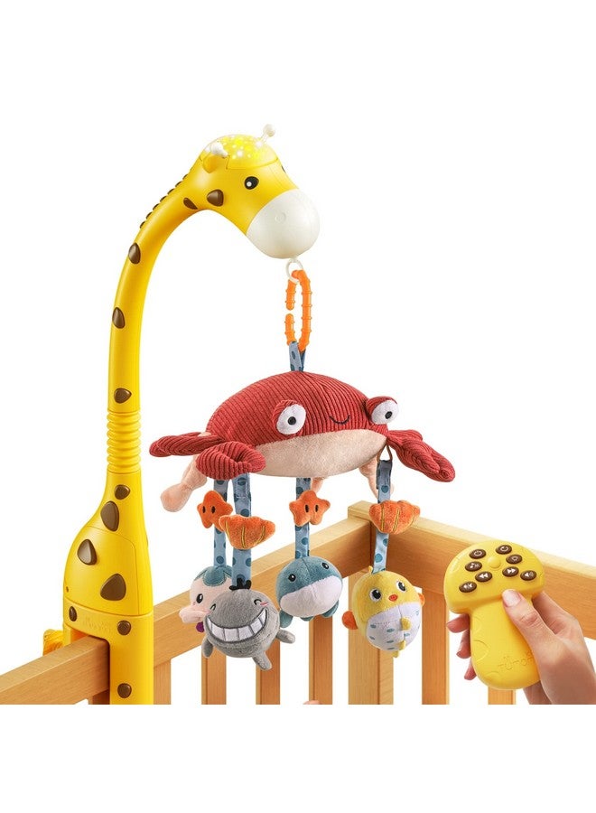 TUMAMA Baby Crib Mobile3 In 1 Crib Toys With Remote Controlprojection Night Light Music And White Noise Mute Spin Motor Nursery Sensory Toys For Infant 0 3 6 9 Month Newborn Xmas Gift - Image 1