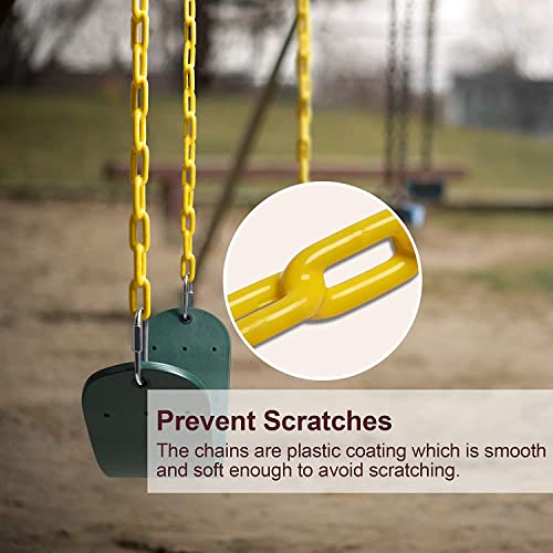 REZNOR Flexible Swing Seat Set for Kids/Adults Outdoor Park Garden Tree Backyard with 60” Plastic Coated Chain, Weight Support Upto 150kg, Blue/Yellow - Image 2