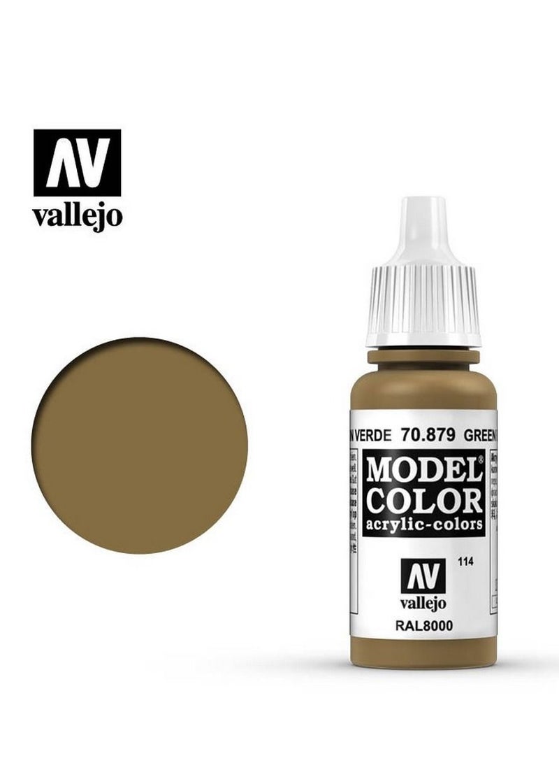 فاليجو لون موديل ٨٧٩، أخضر بني، زجاجة ١٨ مل، طلاء أكريليك للمجسمات الصغيرة والديوراما.