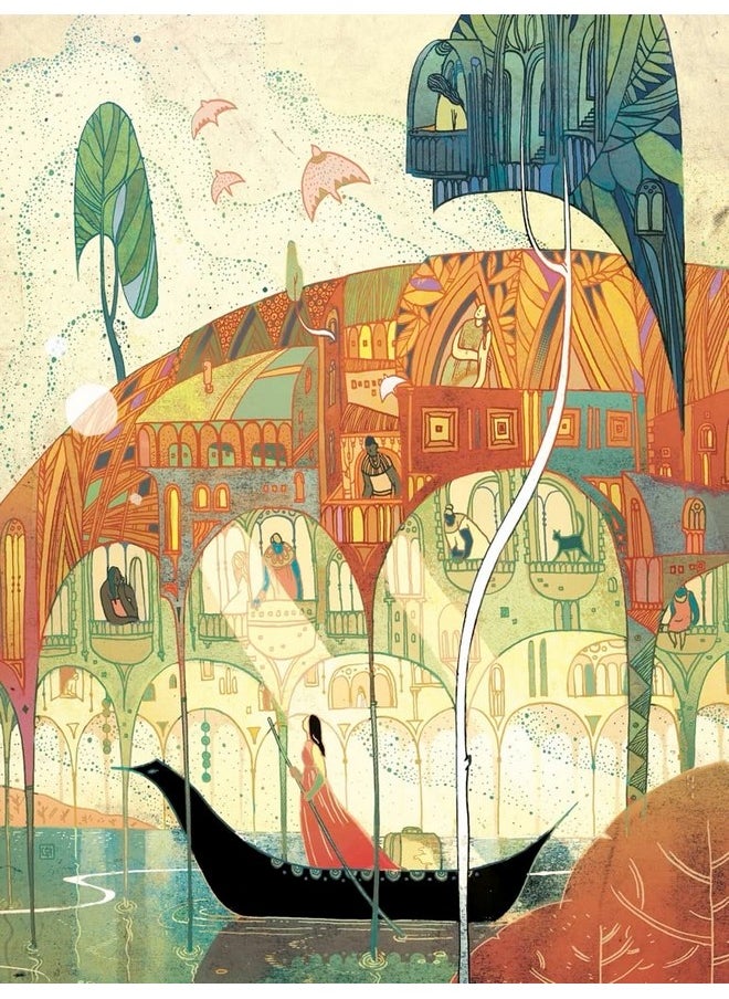 New York Puzzle Company - Victo Ngai Crossing Borders - 1000 Piece Jigsaw Puzzle For Family Game Nights By Victo Ngai  - Image 1