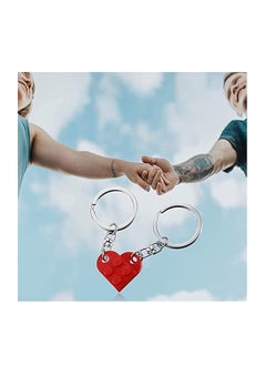 GUDOO Brick Keychain for Couples Friendship - Girlfriend Boyfriend Couples Valentine's Day (Red) Heart Keychain Set Valentine's Day Birthday Key chain for Husband Wife Keychain Gift for Him Her  - Image 3