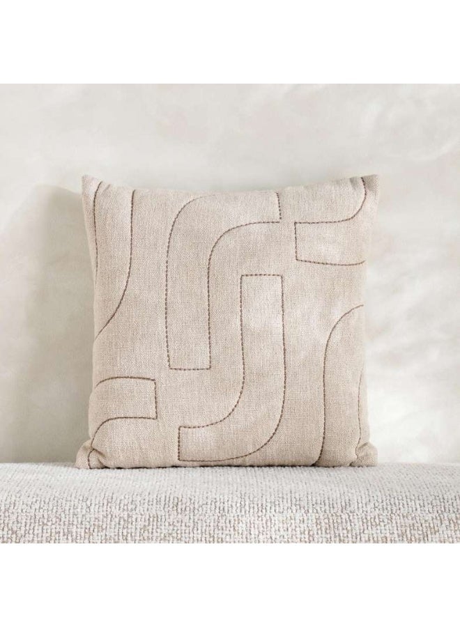 Pan Home Natural Embroidered Cushion 50x50cm - Image 1