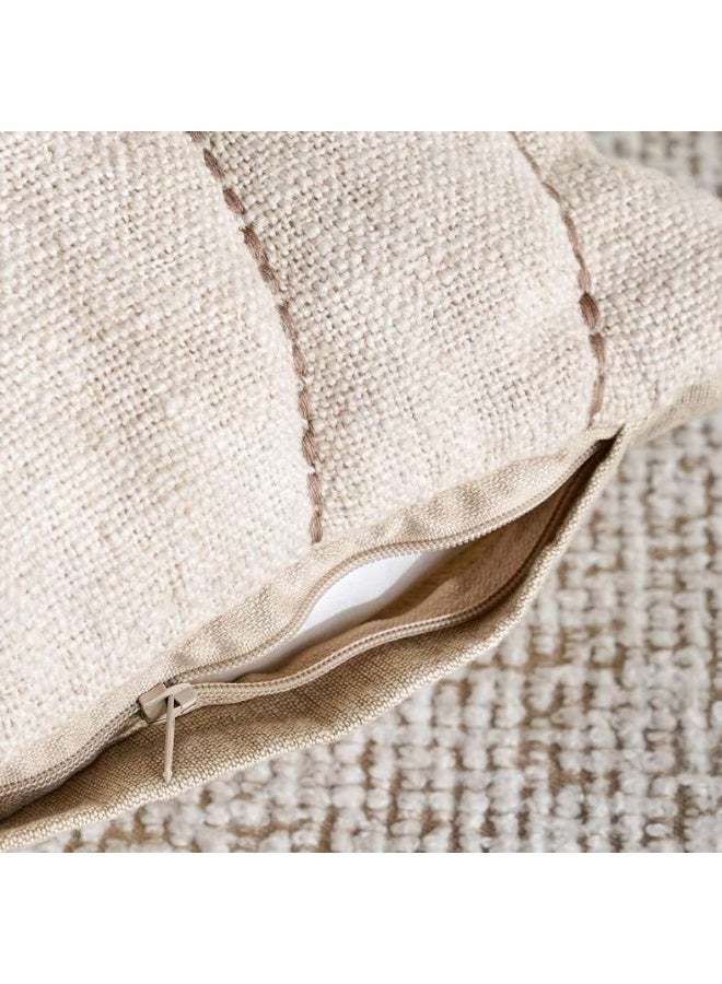 Pan Home Natural Embroidered Cushion 50x50cm - Image 3