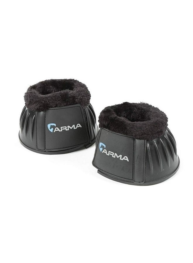 Shires ARMA Fleece Topped Over Reach Boots (Black, Oversize)