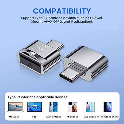 Verilux® Micro SD Card Reader Mini Type C Card Reader TF Card Reader with Keychain USB C to Micro SD SDHC SDXC OTG Memory Card Reader Compatible with Laptops, MacBook Pro, Galaxy Note 20 S20 - Image 5