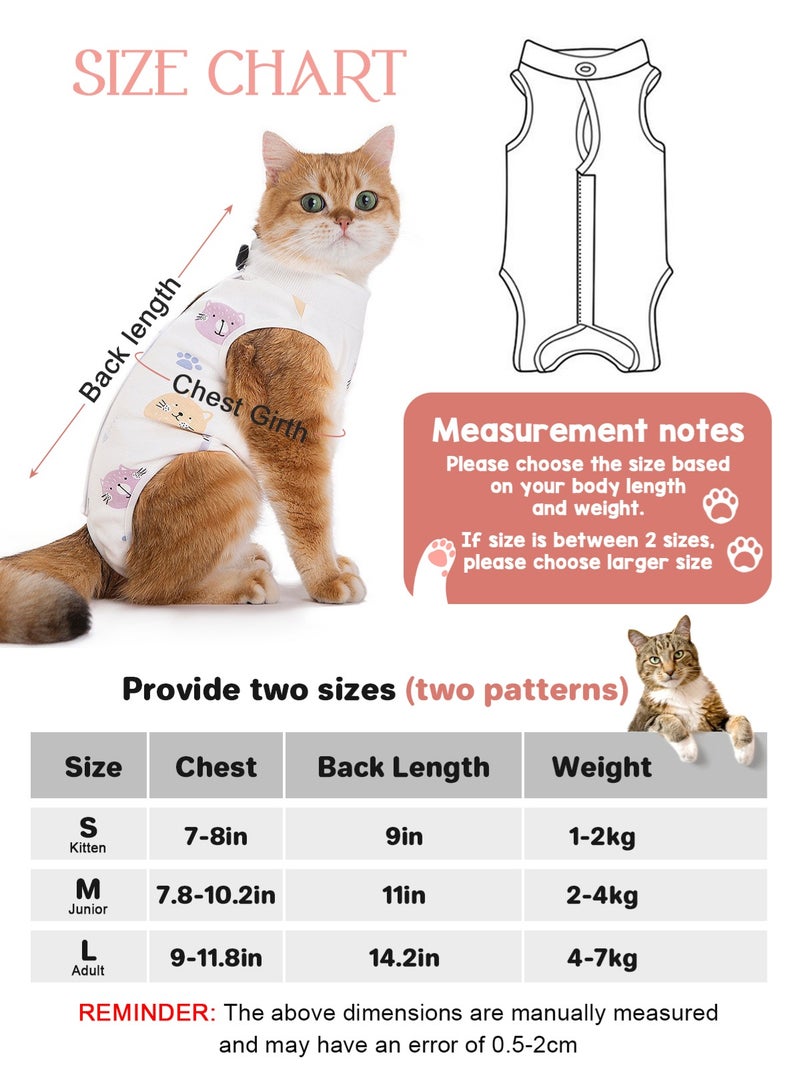 أوربازار طقم من قطعتين للتعافي للقطط - بدلة قطط قابلة للتنفس بعد الجراحة للإناث، بدلة تعافي للقطط الصغيرة بعد الجراحة لجروح البطن للإناث - Image 3