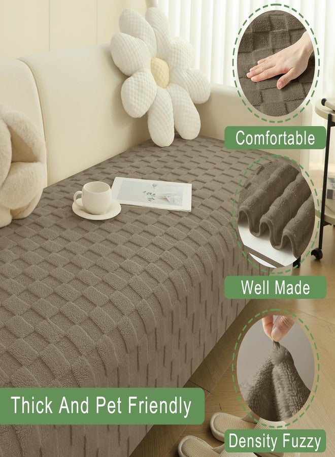 Foxdecor غطاء ذراع كرسي استرخاء من فوكس ديكور، غطاء ذراع كرسي مانع للانزلاق، واقي ذراع أريكة، طقم تزيين من قطعتين، بني 20 × 20 بوصة - Image 3