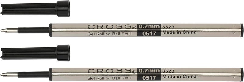 Cross إعادة تعبئة قلم رولر بال جل سيلكتب، نقطة متوسطة، أسود، عبوة 2 (8523-2) - Image 2