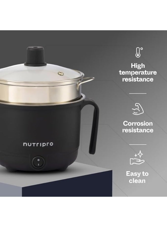 Nutripro Multipurpose Cook Kettle 1.5 L - With Egg Rack + Ss Rack (600W) - Image 2