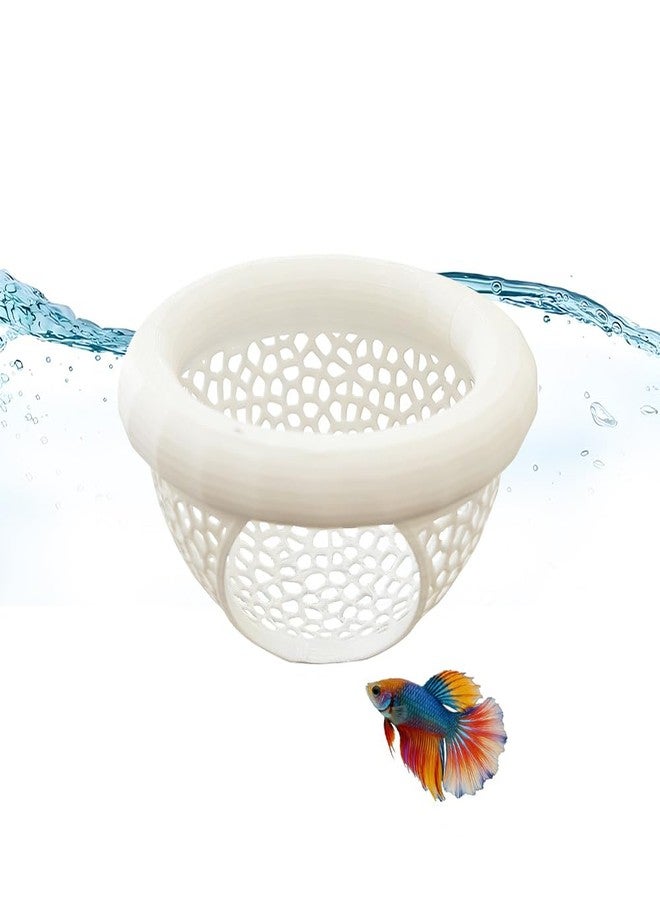 Liyujuping Floating Betta Hammock and Shrimp Feeder, Cave and Hammock, Small Fish Feeding Ring & Resting Spot, Fish Tank Accessories (White) - Image 1