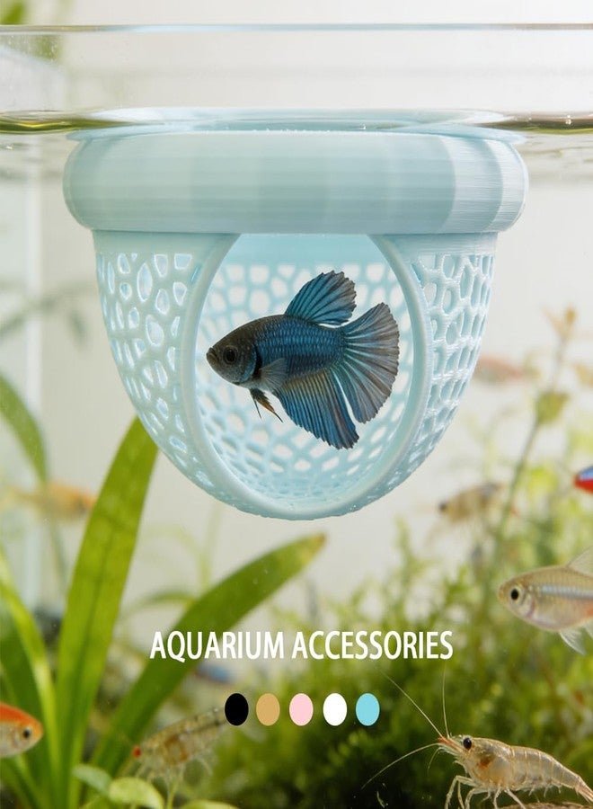 Liyujuping Floating Betta Hammock and Shrimp Feeder, Cave and Hammock, Small Fish Feeding Ring & Resting Spot, Fish Tank Accessories (White) - Image 2
