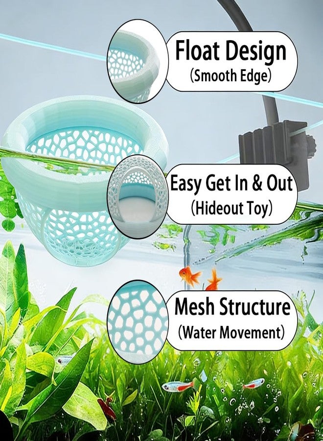 Liyujuping Floating Betta Hammock and Shrimp Feeder, Cave and Hammock, Small Fish Feeding Ring & Resting Spot, Fish Tank Accessories (White) - Image 4