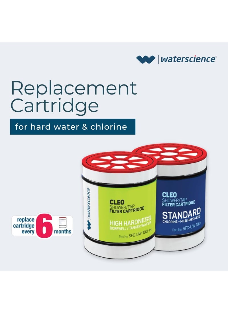 WaterScience WaterScience Pack of 2 Replacement Cartridge for CLEO Shower and Tap Filter for Hard Water BorewellTanker Water Cartridge Hard Water Softener  - Image 4